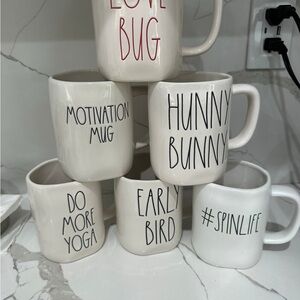 Lot of 6 of Rae Dunn coffee mugs